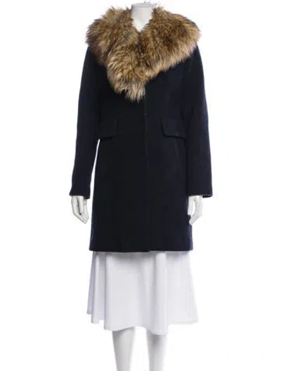 Pre-owned Kate Spade Wool Coat In Blue
