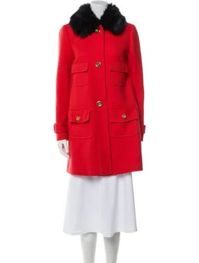 Pre-owned Kate Spade Wool Coat In Red