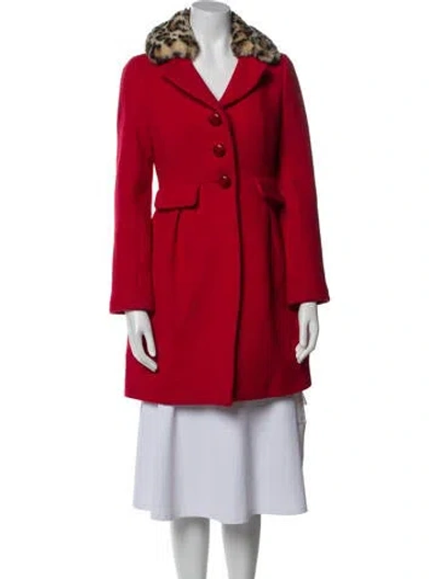 Pre-owned Kate Spade Wool Coat In Red