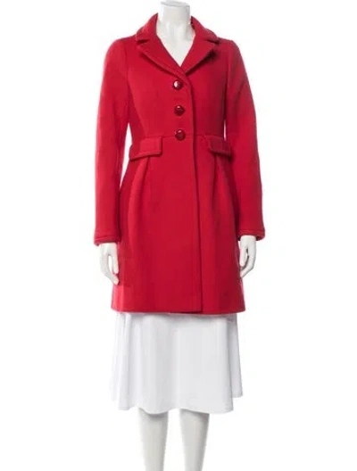 Pre-owned Kate Spade Wool Coat In Red