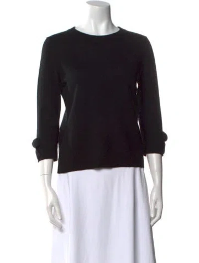 Pre-owned Kate Spade Wool Crew Neck Sweater In Black