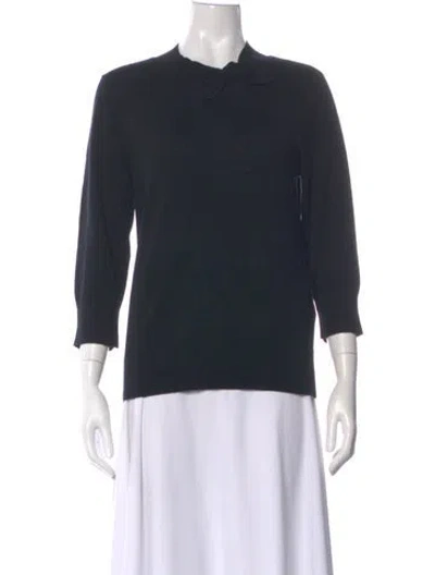 Pre-owned Kate Spade Wool Crew Neck Sweater In Black