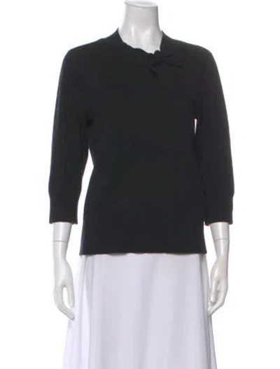 Pre-owned Kate Spade Wool Crew Neck Sweater In Black