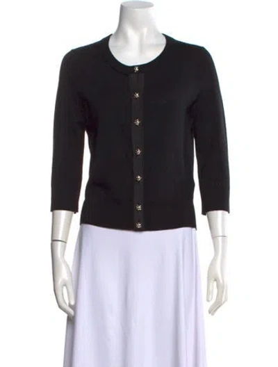 Pre-owned Kate Spade Wool Crew Neck Sweater In Black