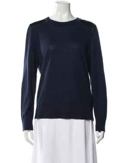 Pre-owned Kate Spade Wool Crew Neck Sweater In Blue