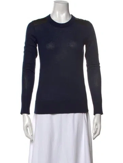 Pre-owned Kate Spade Wool Crew Neck Sweater In Blue