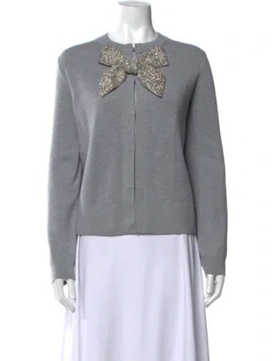 Pre-owned Kate Spade Wool Crew Neck Sweater In Blue
