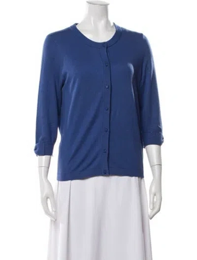 Pre-owned Kate Spade Wool Crew Neck Sweater In Blue