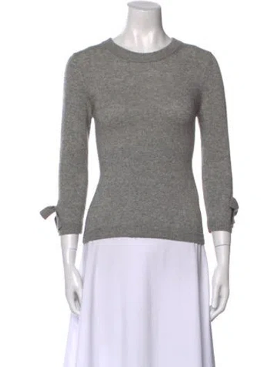Pre-owned Kate Spade Wool Crew Neck Sweater In Gray
