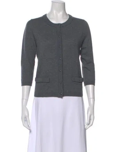 Pre-owned Kate Spade Wool Crew Neck Sweater In Gray