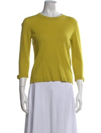 Pre-owned Kate Spade Wool Crew Neck Sweater In Green