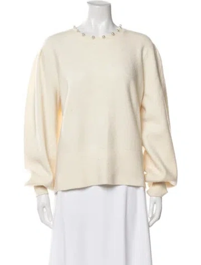 Pre-owned Kate Spade Wool Crew Neck Sweater In Neutral