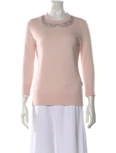 Pre-owned Kate Spade Wool Crew Neck Sweater In Pink