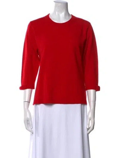 Pre-owned Kate Spade Wool Crew Neck Sweater In Red