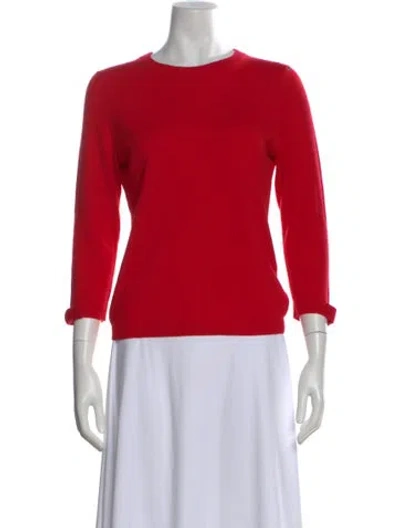 Pre-owned Kate Spade Wool Crew Neck Sweater In Red