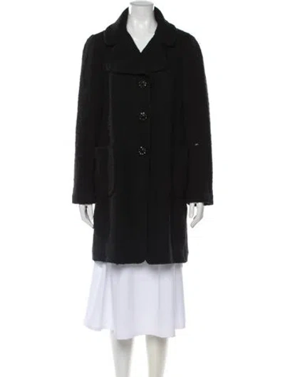 Pre-owned Kate Spade Wool Faux Fur Coat In Gray