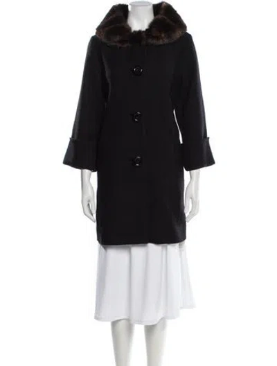 Pre-owned Kate Spade Wool Faux Fur Coat W/ Tags In Black