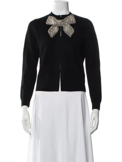 Pre-owned Kate Spade Wool Floral Print Sweater In Black