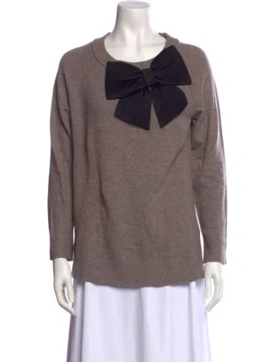 Pre-owned Kate Spade Wool Graphic Print Sweater In Brown