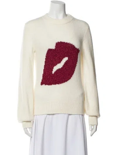 Pre-owned Kate Spade Wool Graphic Print Sweater In Neutral