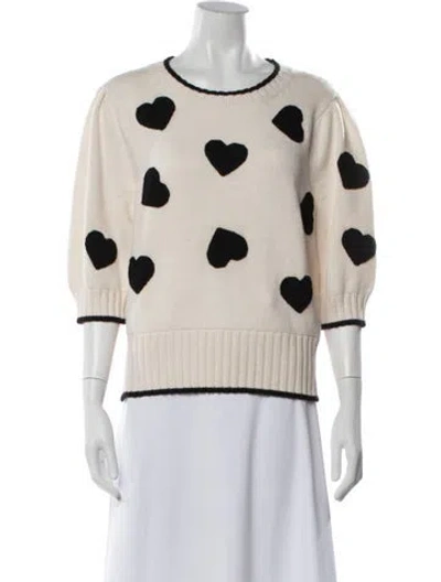 Pre-owned Kate Spade Wool Graphic Print Sweater In Neutrals