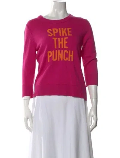 Pre-owned Kate Spade Wool Graphic Print Sweater In Pink