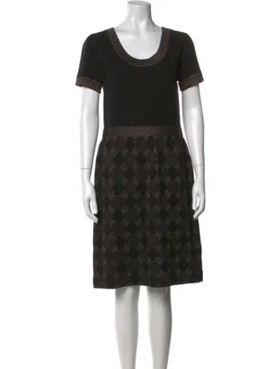 Pre-owned Kate Spade Wool Knee-length Dress In Black/metallic