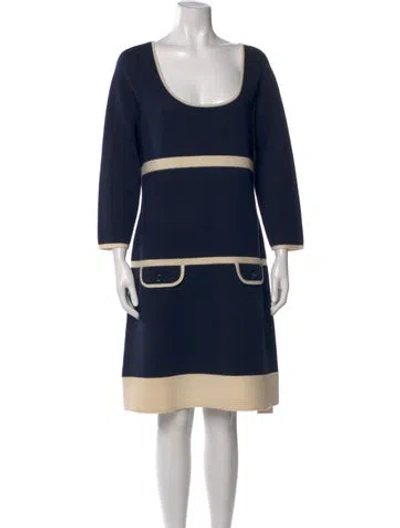 Pre-owned Kate Spade Wool Knee-length Dress In Blue
