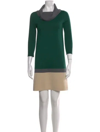 Pre-owned Kate Spade Wool Knee-length Dress In Green