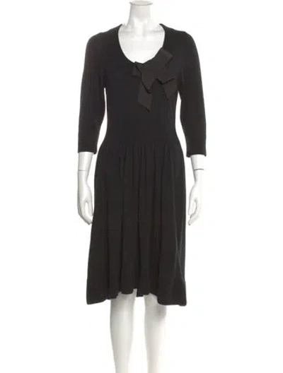 Pre-owned Kate Spade Wool Midi Length Dress In Black