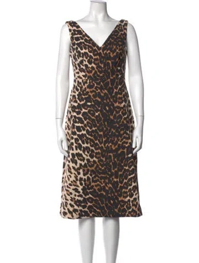 Pre-owned Kate Spade Wool Midi Length Dress In Brown