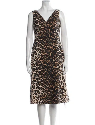 Pre-owned Kate Spade Wool Midi Length Dress W/ Tags In Neutrals