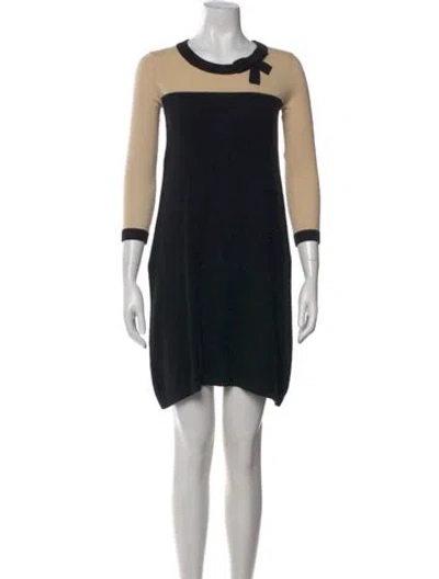 Pre-owned Kate Spade Wool Mini Dress In Black