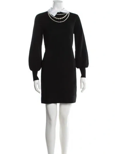 Pre-owned Kate Spade Wool Mini Dress In Black