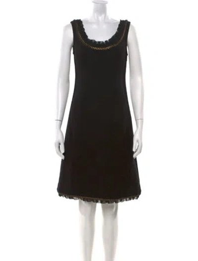 Pre-owned Kate Spade Wool Mini Dress In Black