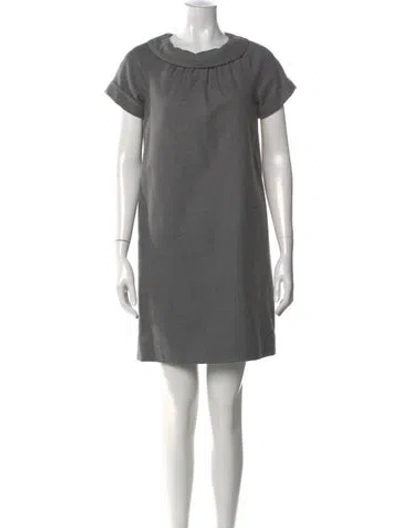 Pre-owned Kate Spade Wool Mini Dress In Gray