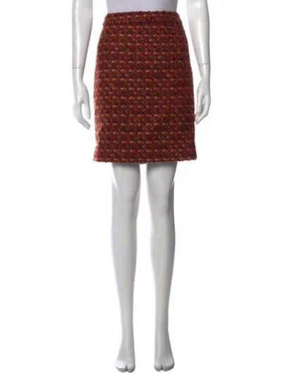 Pre-owned Kate Spade Wool Mini Skirt In Brown/orange