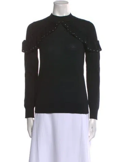 Pre-owned Kate Spade Wool Mock Neck Sweater In Black