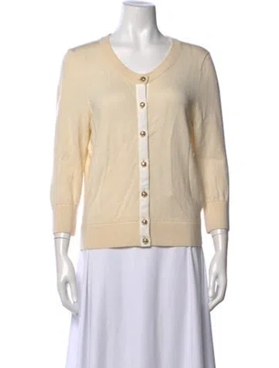 Pre-owned Kate Spade Wool Open Front Sweater In Neutrals