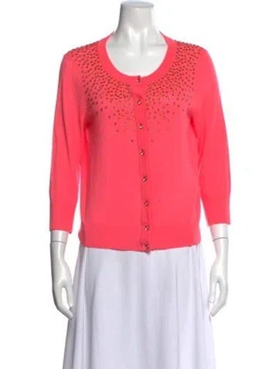 Pre-owned Kate Spade Wool Open Front Sweater In Pink