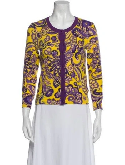 Pre-owned Kate Spade Wool Paisley Print Evening Jacket In Blue