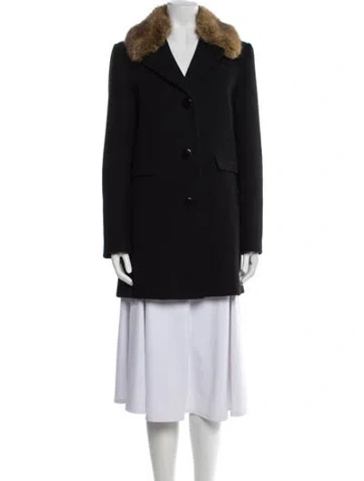 Pre-owned Kate Spade Wool Peacoat In Black