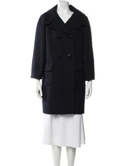 Pre-owned Kate Spade Wool Peacoat In Black