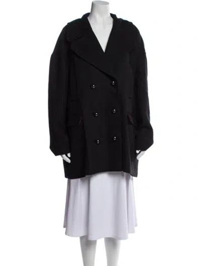 Pre-owned Kate Spade Wool Peacoat In Black
