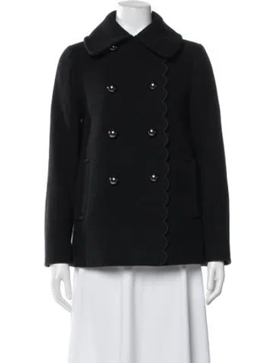 Pre-owned Kate Spade Wool Peacoat In Black