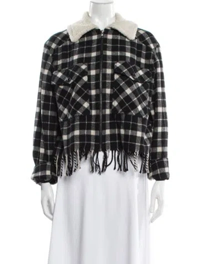 Pre-owned Kate Spade Wool Plaid Print Jacket In Multi