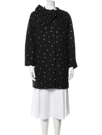 Pre-owned Kate Spade Wool Polka Dot Print Jacket In Black