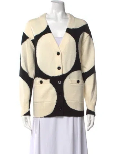Pre-owned Kate Spade Wool Polka Dot Print Sweater In Neutrals
