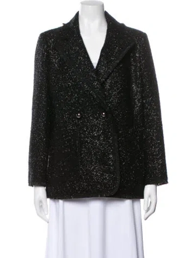 Pre-owned Kate Spade Wool Printed Blazer W/ Tags In Black