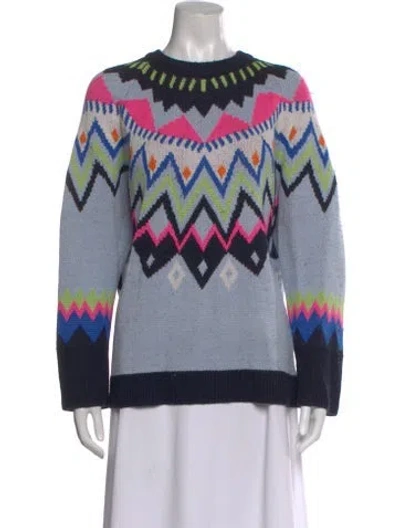 Pre-owned Kate Spade Wool Printed Sweater In Blue